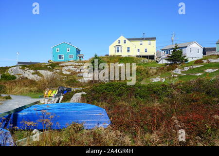 HALIFAX, Kanada - 6 Oct 2019 - Ansicht von Peggy's Cove, einem kleinen Fischerdorf außerhalb von Halifax, die Hauptstadt der kanadischen Provinz Nova Scotia, in St Stockfoto