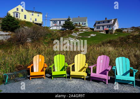 HALIFAX, Kanada - 6 Oct 2019 - Ansicht von Peggy's Cove, einem kleinen Fischerdorf außerhalb von Halifax, die Hauptstadt der kanadischen Provinz Nova Scotia, in St Stockfoto