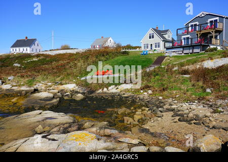 HALIFAX, Kanada - 6 Oct 2019 - Ansicht von Peggy's Cove, einem kleinen Fischerdorf außerhalb von Halifax, die Hauptstadt der kanadischen Provinz Nova Scotia, in St Stockfoto