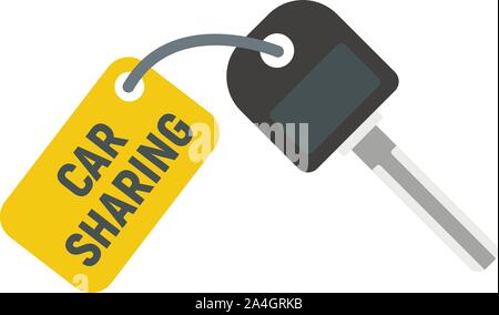 Car Sharing Key Symbol. Flache Darstellung des Car Sharing Key vektor Symbol für Web Design Stock Vektor