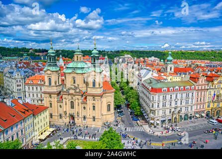 Prag, Tschechische Republik - 10. Mai, 2019 - St. Nikolaus Kirche in der Altstadt von Prag, tschechische Republik. Stockfoto