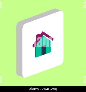 Immobilien einfachen Vektor icon. Abbildung: Symbol Design Template für web mobile UI-Element. Perfekte Farbe isometrische Piktogramm auf 3d-weißes Quadrat. R Stock Vektor