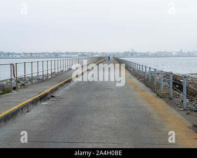 Memtwerge Causeway von Hammel- Insel mit Galway im Hintergrund, Irland Stockfoto