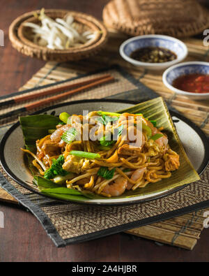 Mee Goreng. Gebratene Nudeln. Südostasien Essen Stockfoto