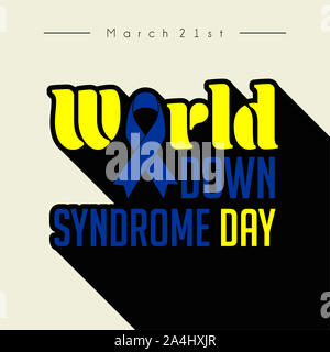 Typografie für Welt Down-syndrom Tag mit der Multifunktionsleiste, die 'O'-Alphabet Stockfoto