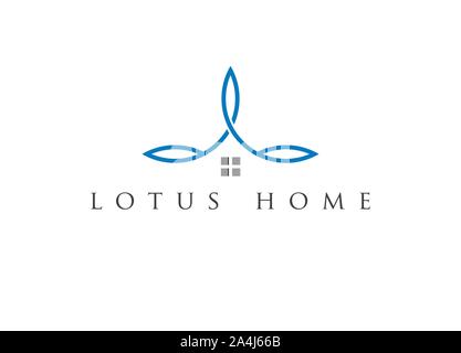 Lotus home Logo Design template Vektorsymbol, minimalistischen Logo Stock Vektor