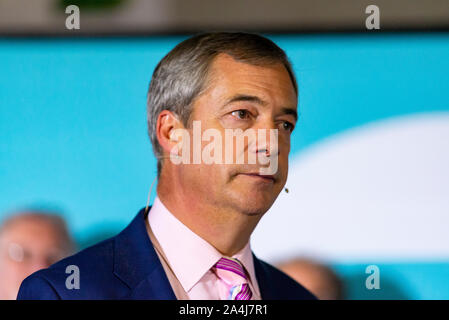 Die Brexit Partei AG zu einer politischen Kundgebung in Cornwall in Erwartung eines allgemeinen Wahlen in Großbritannien. Stockfoto