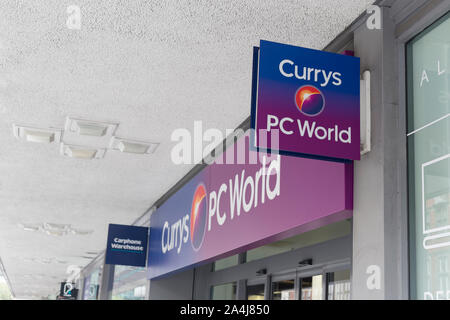 Currys PC-Welt Zeichen logo, London, England Stockfoto