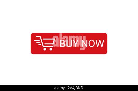 Schaltfläche "Jetzt kaufen". Rote Schaltfläche "Jetzt kaufen", mit Warenkorb Symbol Vorlage, Web design elemente Stock Vektor