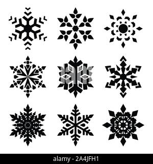 Schneeflocken Icon Set Stock Vektor