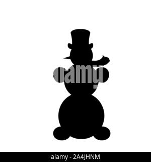 Silhouette Schneemann. Symbol ein Frohes Neues Jahr. Vector Illustration Stock Vektor