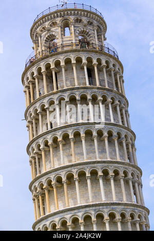 Italien, Toskana, Pisa, der schiefe Turm auf der Piazza dei Miracoli Stockfoto