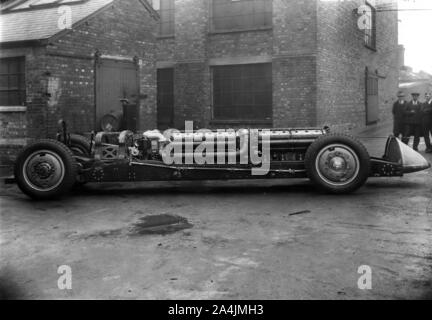 Silber Bullett Chassis bei Wolverhampton Fabrik 1930. Stockfoto