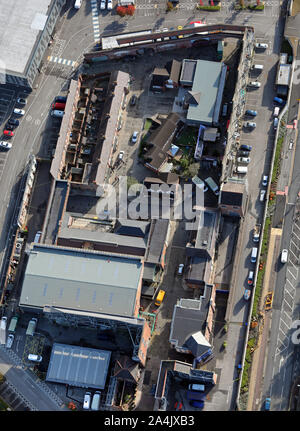 Luftaufnahme von Coronation Street TV-Set, Stretford, Manchester, UK Stockfoto