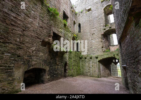 Ludlow Castle, Shropshire, England. Eine schöne mittelalterliche Burg, die eine Touristenattraktion in der Stadt Ludlow ist. Stockfoto