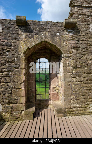 Ludlow Castle, Shropshire, England. Eine schöne mittelalterliche Burg, die eine Touristenattraktion in der Stadt Ludlow ist. Stockfoto