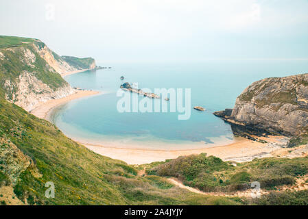 Mann des Krieges Bucht, Strand in der Nähe von Durdle Door, Dorset, England, UK, Jurassic Coast. Stockfoto