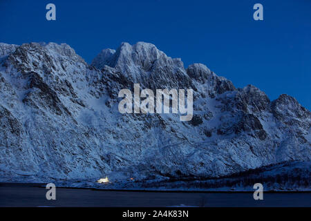 Die Kirche in Sildpollen, Vestpollen, Sildpollnes, Austvågøy, Lofoten Stockfoto