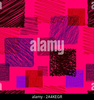 Nahtlose Muster mit strukturierter grunge Plätze, Muster für Stoff, Papier einwickeln, drucken. Vector Illustration Stock Vektor