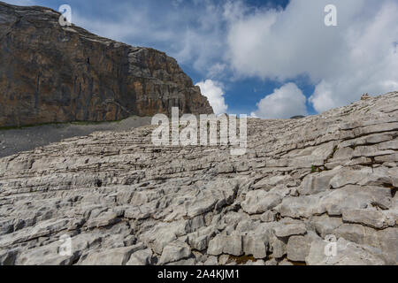 Rocky natürliche Karstlandschaft nahe Melchsee Frutt in der Schweiz Stockfoto