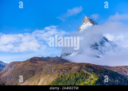 Matterhorn Schnee mount peak Nah- und Alpenpanorama, Schweiz, Schweizer Alpen Stockfoto