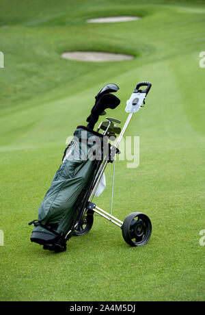 Golf Bag auf dem Grün Stockfoto