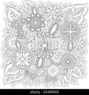 Abstrakte Hand gezeichnet zentangle Stil Rahmen. Doodle Kunst dekorative Grenze Stockfoto