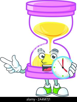 Mit Uhr die Sanduhr für eine Frist berechnen. Stock Vektor