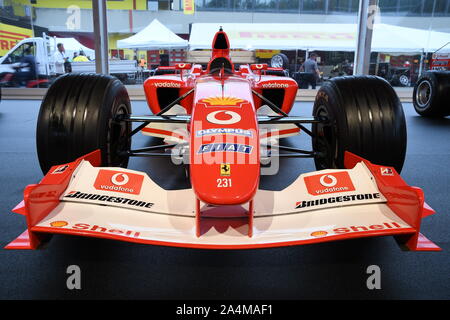 MUGELLO, IT, Oktober 2017: moderne Ära Ferrari F1 F 2002 in Mugello in Italien während Finali Mondiali Ferrari 2017. Italien Stockfoto