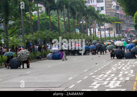 Am 29. September in Hongkong gegen Totalitarismus März Stockfoto