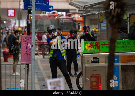 Am 29. September in Hongkong gegen Totalitarismus März Stockfoto