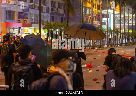 Am 29. September in Hongkong gegen Totalitarismus März Stockfoto