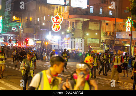 Am 29. September in Hongkong gegen Totalitarismus März Stockfoto