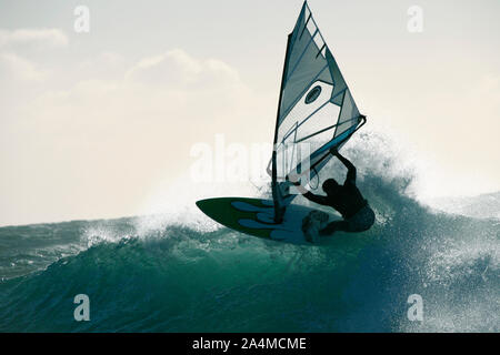 Windsurfen Kiten bei Lista Stockfoto