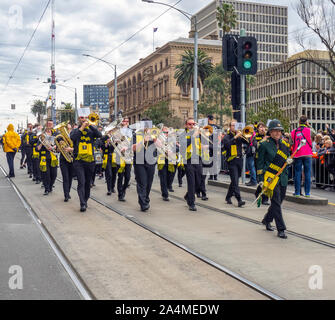 Der Australian Football League AFL 2019 Grand Final Parade Mehr Western Sydney GWS Riesen Richmond Tigers Melbourne, Victoria, Australien. Stockfoto