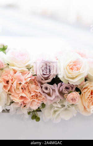 Luxuriöse frische Blumen auf einem weißen Hintergrund. Schönes Licht Blume wallpaper Stockfoto