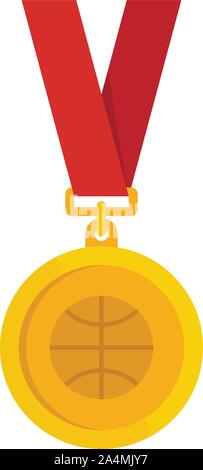 Basketball Goldmedaille Symbol. Flache Abbildung: basketball Goldmedaille vektor Symbol für Web Design Stock Vektor