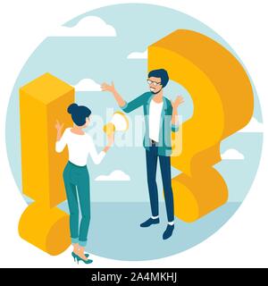 Ausrufezeichen und Fragezeichen. Stock Vektor