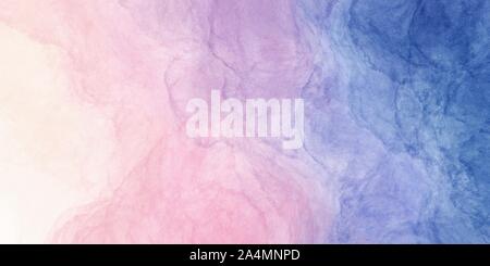 Abstrakte Aquarell malen farbenfrohen Pastelltönen Hintergrund von Blau Lila Rosa mit Flüssigkeit Flüssigkeit Textur für Hintergründe, Banner Stockfoto