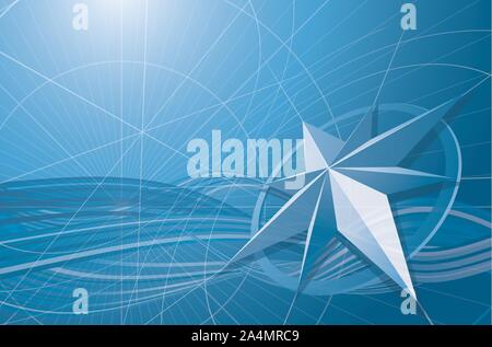 Blau Kompass vector Hintergrund. Stock Vektor