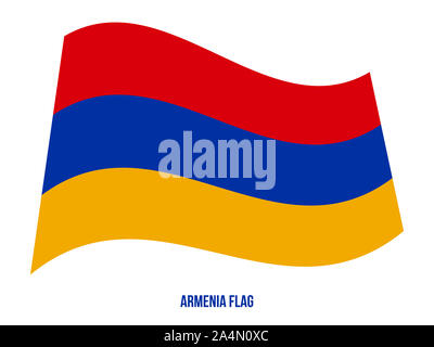 Armenien Fahne winken Vector Illustration auf weißem Hintergrund. Armenien Nationalflagge. Stockfoto