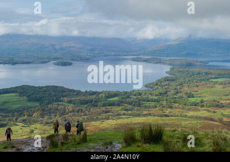 Die Aussicht von Conic Hill von Loch Lomond. Schottland Stockfoto