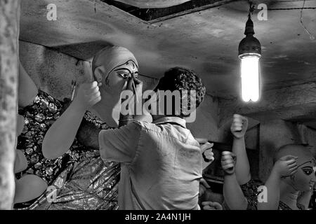 Durga Idol in Westbengalen in Indien Stockfoto