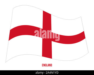 England Fahne winken Vector Illustration auf weißem Hintergrund. Länder des Vereinigten Königreichs. Stockfoto