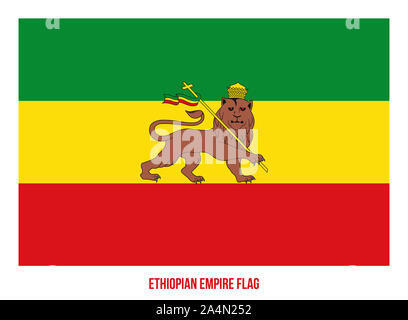 Äthiopischen Reiches (1270-1974) Flagge schwenkten Vector Illustration auf weißem Hintergrund. Abessinien Flagge. Geographisches Gebiet, in die aktuellen Zustände von Eritrea ein Stockfoto