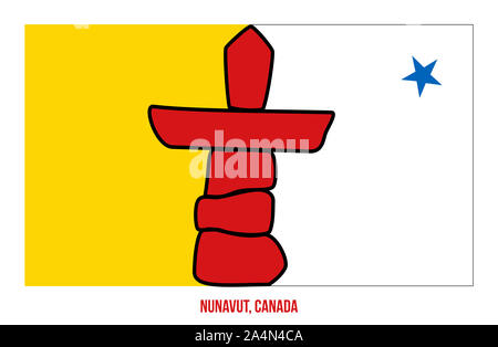 Nunavut Flagge Vector Illustration auf weißem Hintergrund. Territorium Flagge von Kanada. Die richtige Größe, Proportion und Farben. Stockfoto