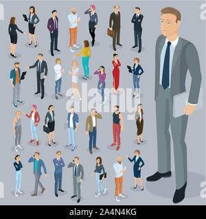 Isometrische Menschen Vektor einrichten. Stock Vektor