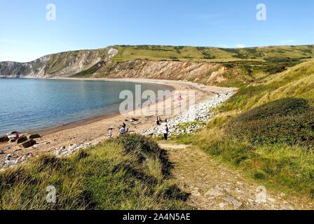 Worbarrow Bay in der Nähe von East Lulworth an einem sonnigen Sommertag, East Lulworth Dorset England UK Stockfoto
