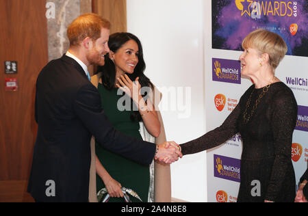 Der Herzog und die Herzogin von Sussex kommen für die jährliche WellChild Auszeichnungen bei den Royal Lancaster Hotel, London. Stockfoto