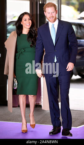 Der Herzog und die Herzogin von Sussex kommen für die jährliche WellChild Auszeichnungen bei den Royal Lancaster Hotel, London. Stockfoto